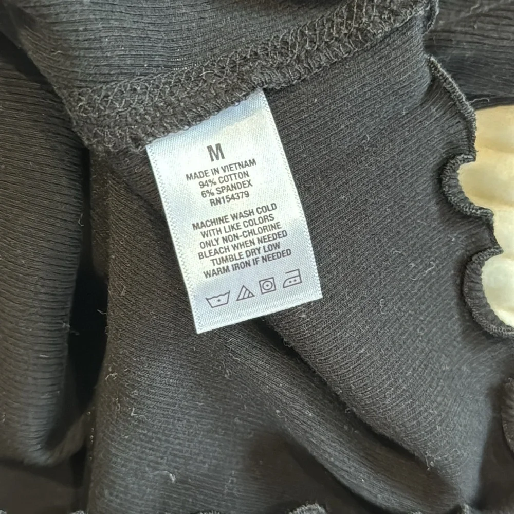 Aeropostale Seriously Soft Baby Tee Ribbed Long Sleeve Cropped Lettuce Hem M - Picture 9 of 10